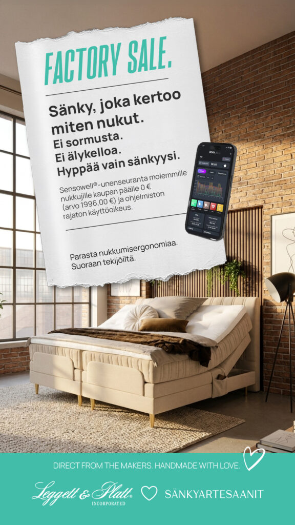 Hypnosé Ultra -moottorisänky valoisassa huoneessa